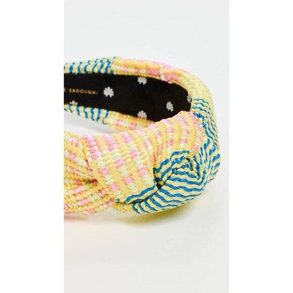 Lele Sadoughi Mixed Raffia Knotted Women’s Headband + Dust Bag -Multicolored - Picture 4 of 12